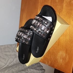 Botkier black rhinestone slides